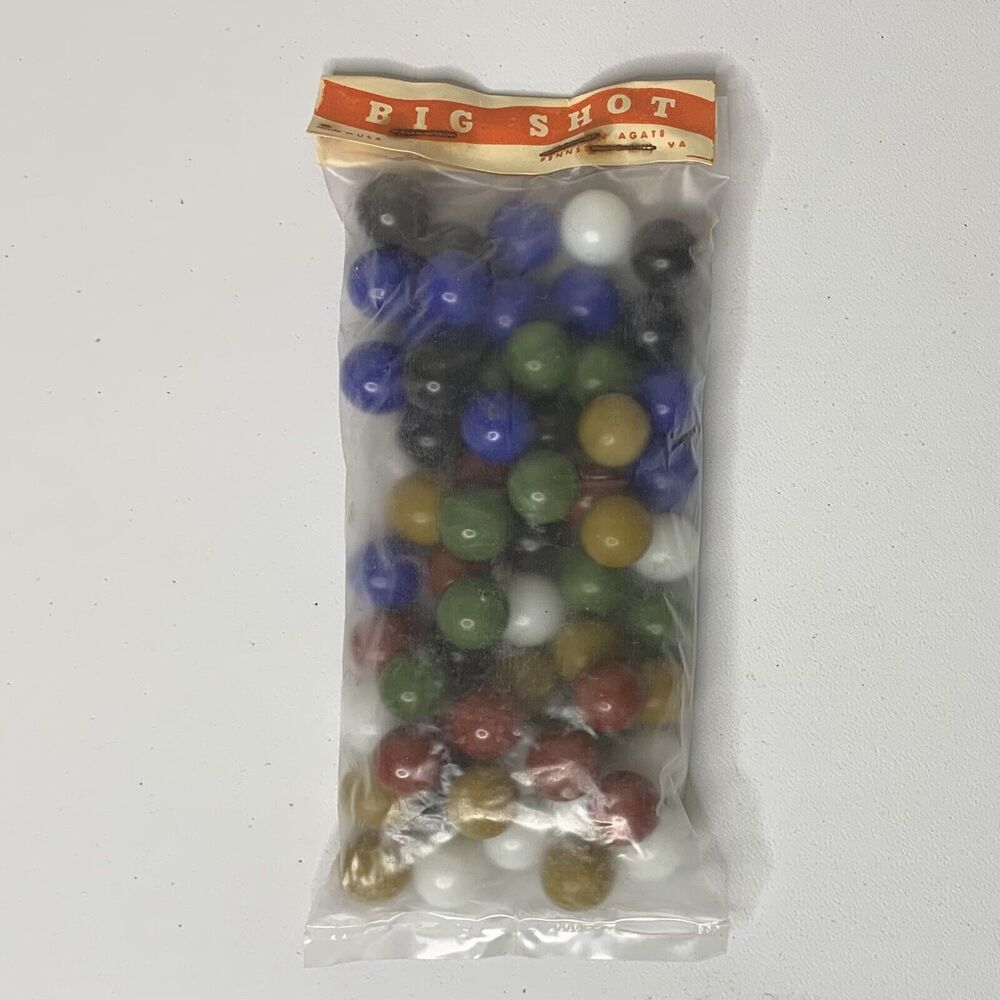 Big Shot Heaton Agate Pennsboro VA Solid Marbles Lot 50+ Vintage USA